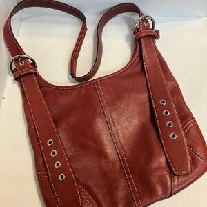 VTG Red Leather Coach Shoulder/Crossbody Bag